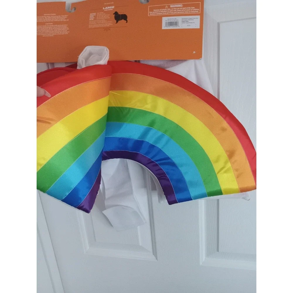 Hyde &‎ Eek LED Light Up Rainbow Pet Dog Halloween Costume Size L up to 80 lbs